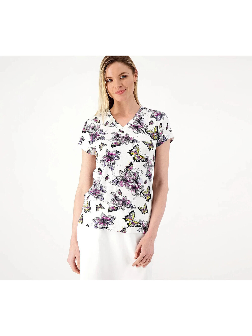 Attitudes by Renee Printed Modal Tee Size 1X